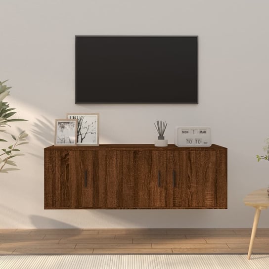 vidaXL Zestaw 2 szafek pod TV, brązowy dąb, materiał drewnopochodny vidaXL