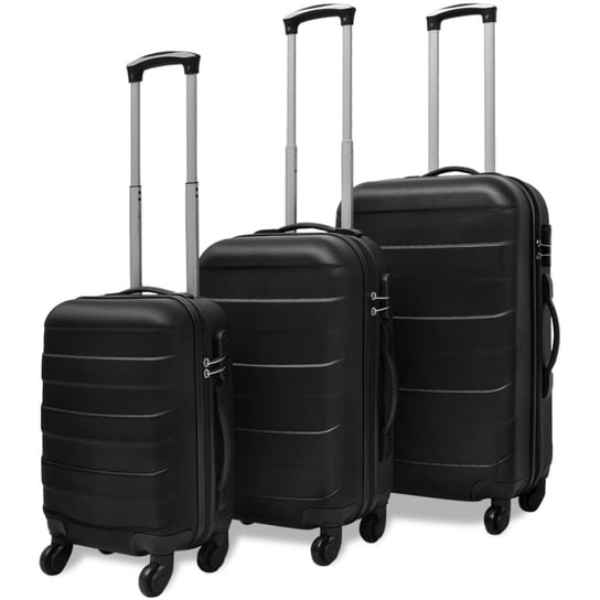 vidaXL Zestaw 3 walizek podróżnych, czarny, 45,5/55/66 cm vidaXL