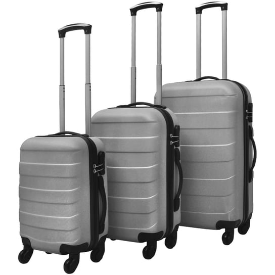 vidaXL Zestaw 3 walizek podróżnych, srebrny, 45,5/55/66 cm vidaXL