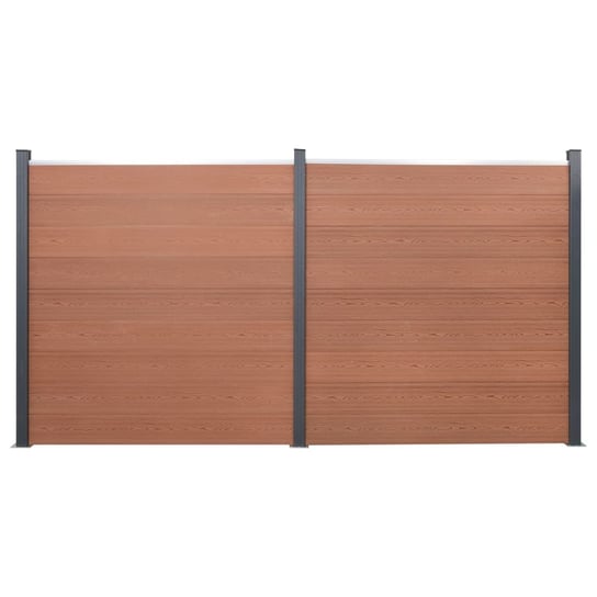vidaXL Zestaw paneli ogrodzeniowych, brązowy, 353x186 cm, WPC vidaXL