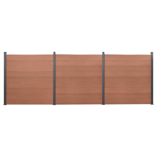 vidaXL Zestaw paneli ogrodzeniowych, brązowy, 526x186 cm, WPC vidaXL