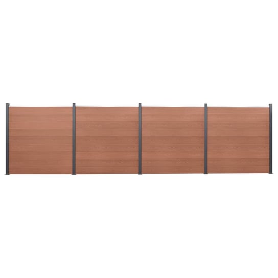 vidaXL Zestaw paneli ogrodzeniowych, brązowy, 699x186 cm, WPC vidaXL
