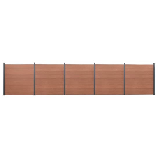 vidaXL Zestaw paneli ogrodzeniowych, brązowy, 872x186 cm, WPC vidaXL