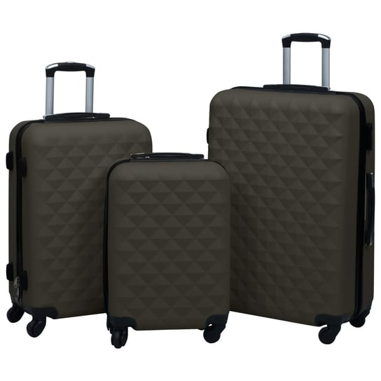 vidaXL, Zestaw twardych walizek na kółkach, antracytowy, rozmiar S/M/L, 3 szt. vidaXL