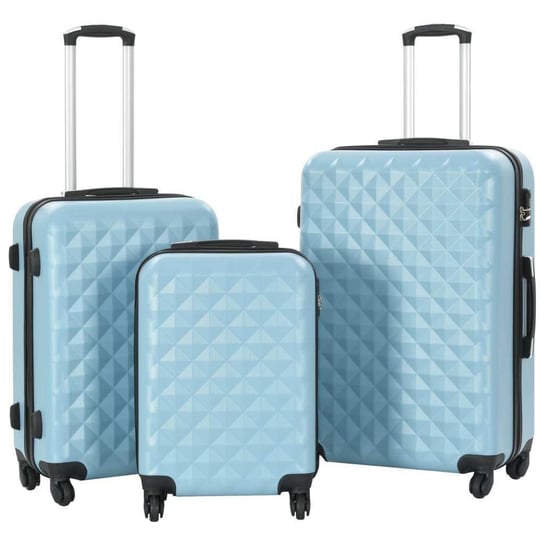 vidaXL, Zestaw twardych walizek na kółkach, niebieski, rozmiar S/M/L, 3 szt. vidaXL