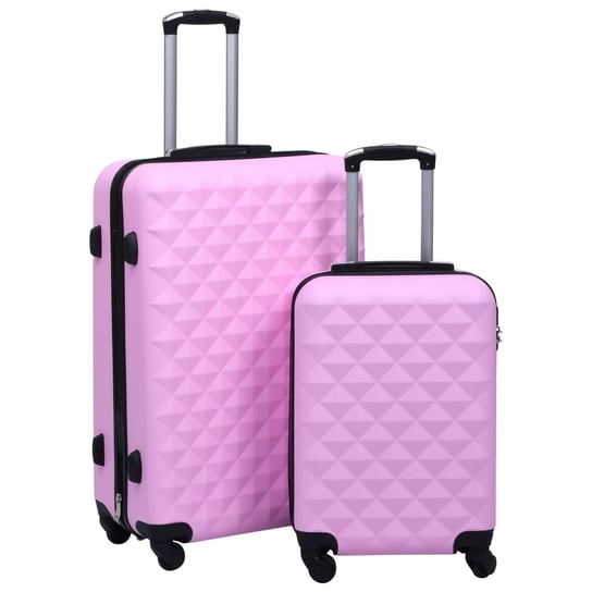 vidaXL, Zestaw twardych walizek na kółkach, różowy, rozmiar S/L, 2 szt. vidaXL