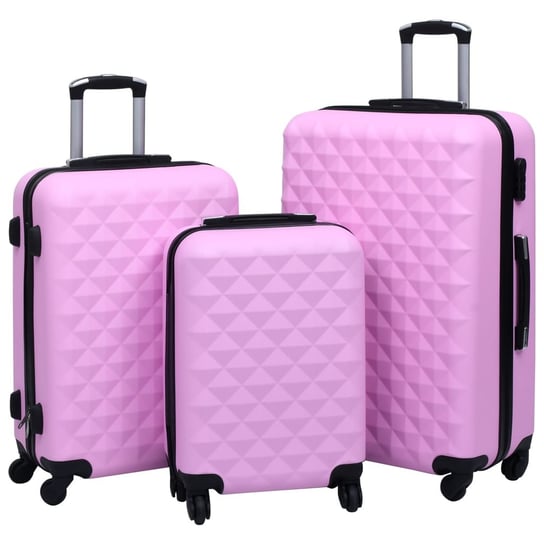 vidaXL, Zestaw twardych walizek na kółkach, różowy, rozmiar S/M/L, 3 szt. vidaXL
