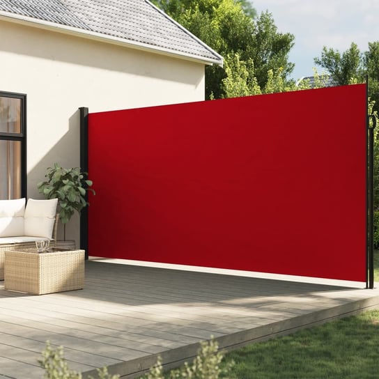 vidaXL Zwijana markiza boczna, czerwona, 200 x 600 cm vidaXL