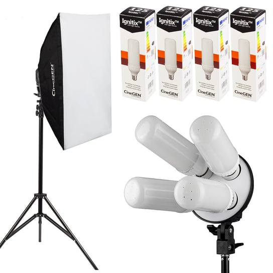 Vidoox™ 4 żarówkowa lampa LED softboks 50x70 Inna marka