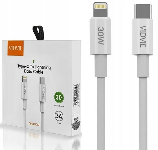 VIDVIE MOCNY KABEL SZYBKIE ŁADOWANIE LIGHTNING - TYPE C PD 30W do APPLE VidVie