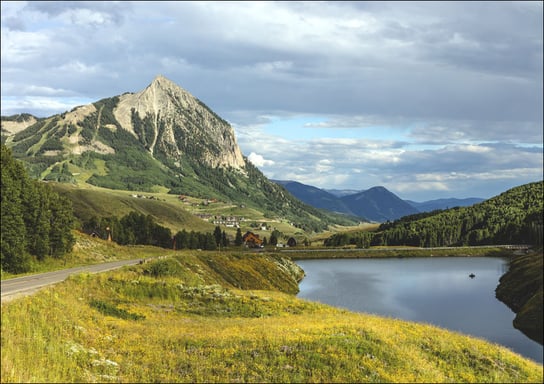 View of Meridian Lake and Mount Crested Butte above the Colorado city of Crested Butte on the high, dirt Washington Gulch Road in Gunnison County, Colorado USA, Carol Highsmith - plakat 60x40 cm Galeria Plakatu