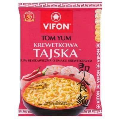 Vifon, Tom Yum,  Zupa błyskawiczna o smaku krewetkowym, ostra Vifon