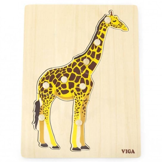 Viga, puzzle, Montessori Żyrafa z Pinezkami, 8 el. Viga