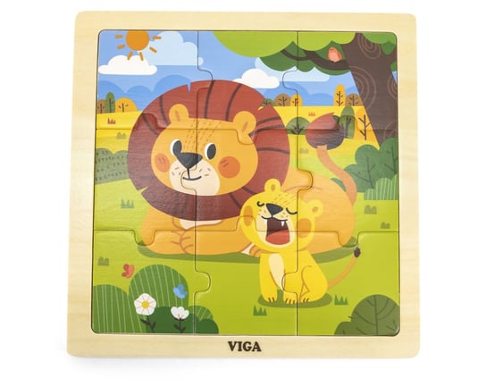 Viga, puzzle na podkładce, Lew, 9 el. Viga