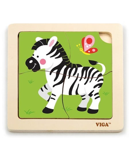 Viga, puzzle, na podkładce Zebra, 4 el. Viga