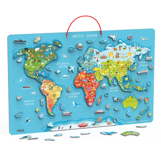 Viga, tablica edukacyjna z Magnetyczną Mapą Świata, 2w1 Viga
