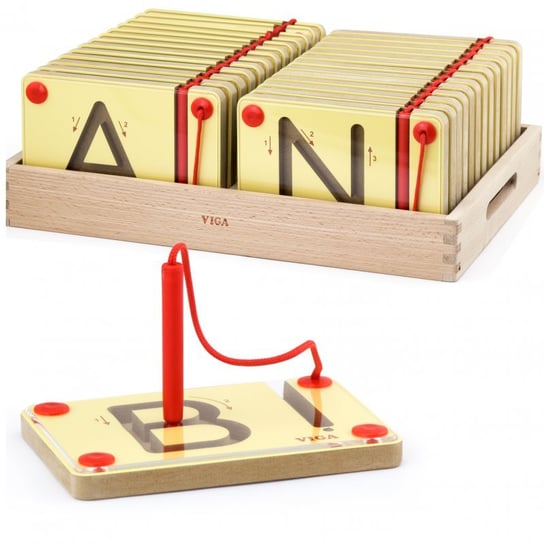 Viga, zabawka edukacyjna Tabliczki magnetyczne Nauka pisania wielkie litery Viga