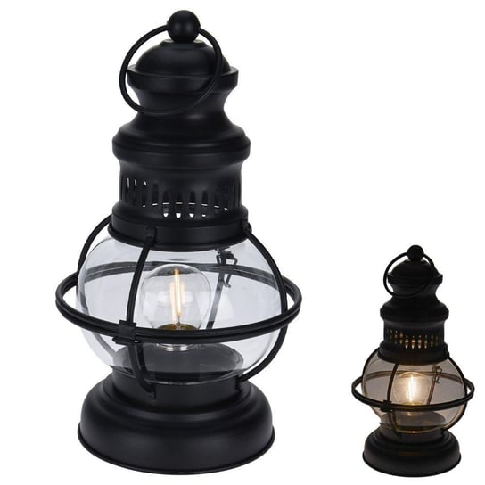 Vilde Lampion led lampa latarnia latarenka stołowa czarna metalowa loft 27x15 cm Vilde