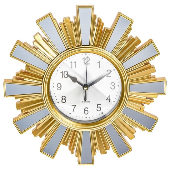 Vilde Zegar Ścienny Wiszący Lustrzany Na Ścianę Złoty Glamour Nowoczesny 24,5 Cm Vilde