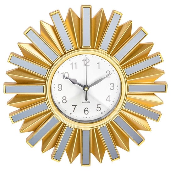 Vilde Zegar Ścienny Wiszący Lustrzany Na Ścianę Złoty Glamour Nowoczesny 25,5 Cm Vilde