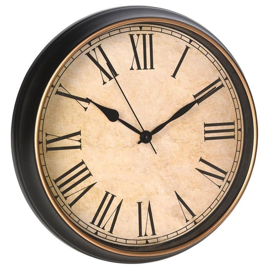 Vilde Zegar Ścienny Wiszący Okrągły Klasyczny Czarny Rzymskie Liczby Retro Vintage Loft 33 Cm Vilde