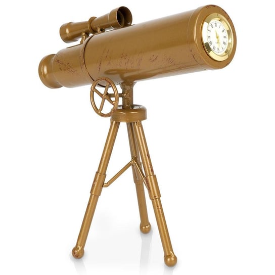 Vilde Zegar Stołowy Teleskop Metalowy Złoty 21,5X10X22 Cm Vilde