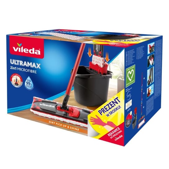 Vileda Ultramax BOX + Rękawice (mop + wiaderko), oferta limitowana Vileda