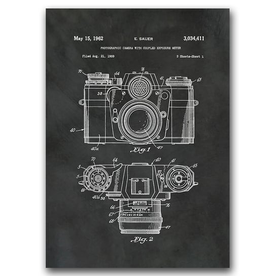 Vintage plakat Aparat fotograficzny Patent A3 Vintageposteria