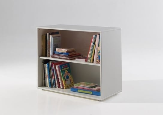 Vipack Półka na książki Pino, 2-poziomowa, drewniana, biała VIPACK