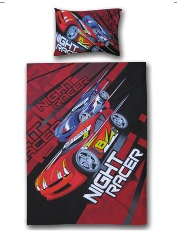 Vipack, Pościel dziecięca, bawełniana, Night Racer, 140x200 cm VIPACK