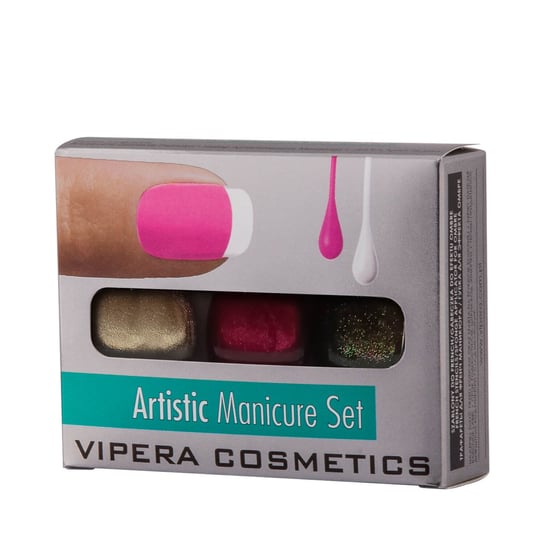 Vipera, Artistic Manicure, Zestaw 3 lakierów w ozdobnym pudełeczku #11 universe Vipera