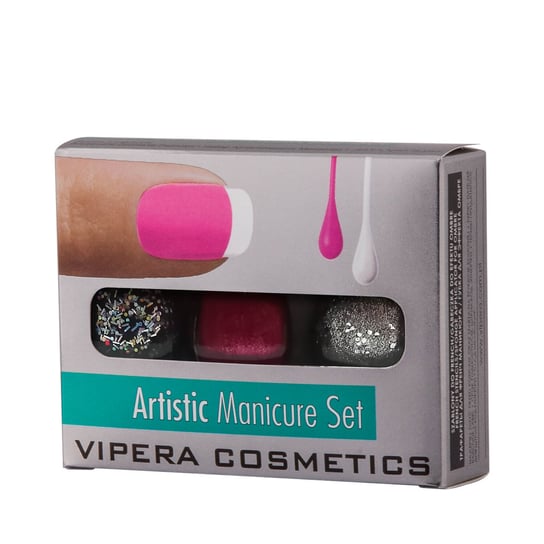Vipera, Artistic Manicure, Zestaw 3 lakierów w ozdobnym pudełeczku #12 chariot Vipera