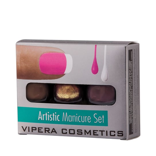 Vipera, Artistic Manicure, Zestaw 3 lakierów w ozdobnym pudełeczku #16 gentility Vipera