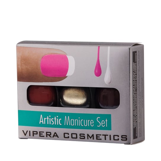Vipera, Artistic Manicure, Zestaw 3 lakierów w ozdobnym pudełeczku #18 posh Vipera