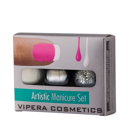 Vipera, Artistic Manicure, Zestaw 3 lakierów w ozdobnym pudełeczku #20 in-group Vipera