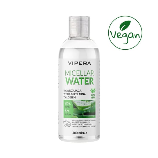 Vipera, Woda Micelarna Z Aloesem Vegan, Nawilżająca, Do Demakijażu, 400 Ml Vipera