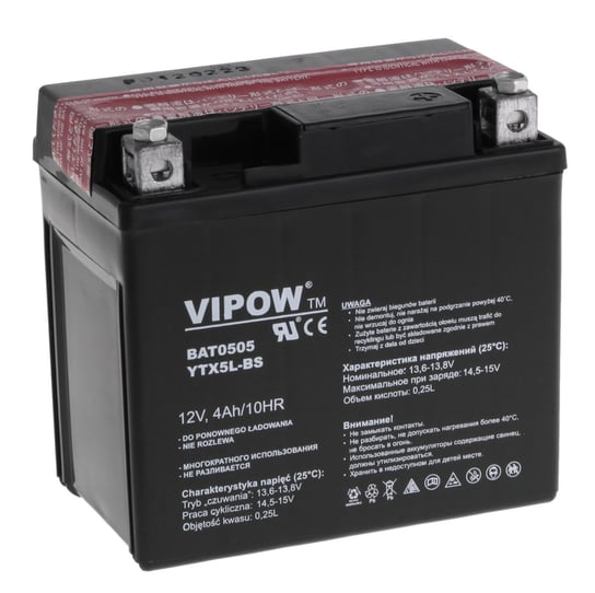 Vipow, akumulator  VIPOW typ MC do motocykli 12V 4Ah Vipow