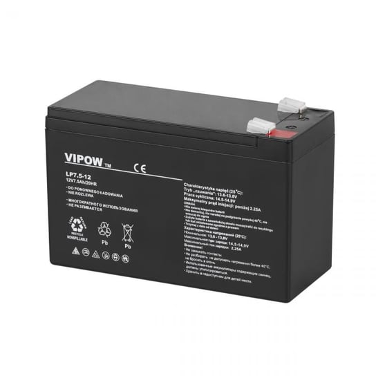 Vipow, akumulator żelowy VIPOW 12V 7.5Ah Vipow
