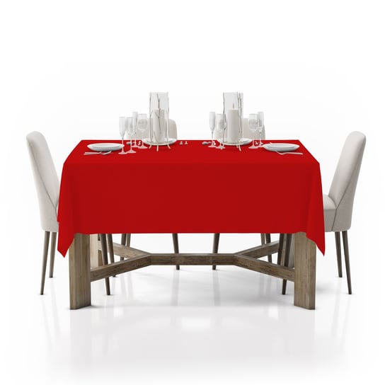 Vipro Group Obrus na stół 140x260 matowy gładki U404-12 czerwony Inna marka
