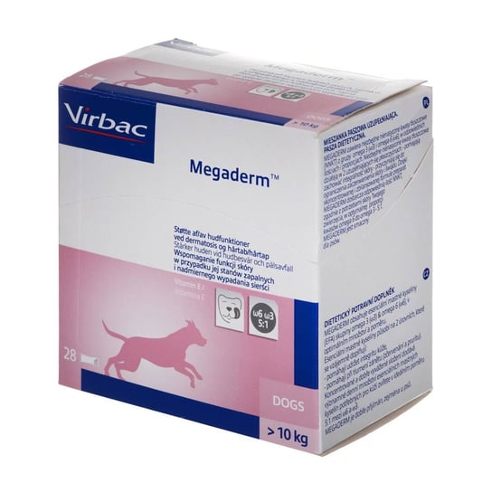 Virbac Megaderm 28x8 ml suplement diety dla psów 10-30 kg na problemy skórne VIRBAC