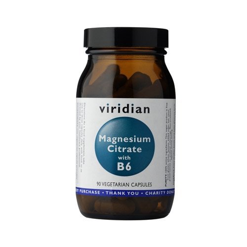 Viridian, Cytrynian magnezu z witaminą B6, Suplement diety, 90 kapsułek Viridian