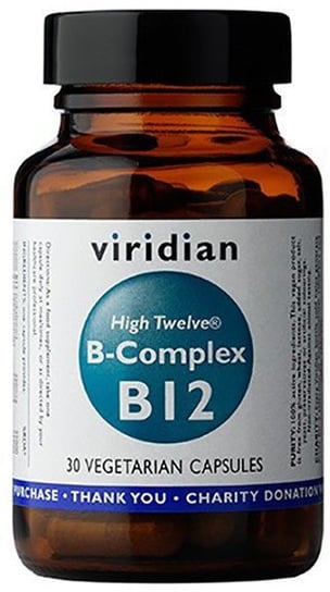 Viridian, Suplement diety High Twelve B-Complex B12, 30 kapsułek Viridian