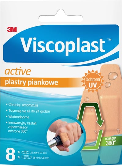 Viscoplast™ Active, plastry piankowe, 2 rozmiary, kopertka/8 szt. Viscoplast
