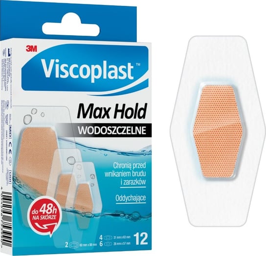 Viscoplast™ Max Hold, plastry wodoszczelne, 3 rozmiary, pudełko/12 szt. Viscoplast