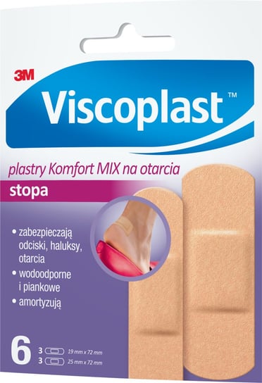 Viscoplast™ Plastry Komfort Mix na otarcia, 72 mm x 25 mm, kopertka/6 szt. Viscoplast