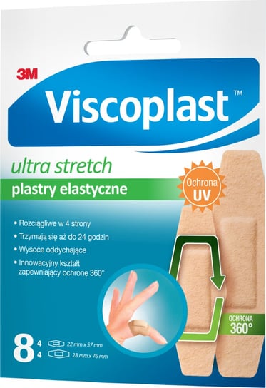 Viscoplast™ Ultra Stretch, plastry elastyczne, 2 rozmiary, kopertka/8 szt. Viscoplast