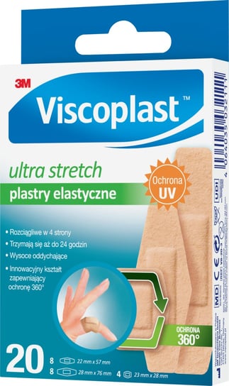 Viscoplast™ Ultra Stretch, plastry elastyczne, 3 rozmiary, pudełko/20 szt. Viscoplast