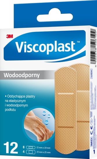 Viscoplast™ Wodoodporny, plastry, 2 rozmiary, pudełko/12 szt. Viscoplast