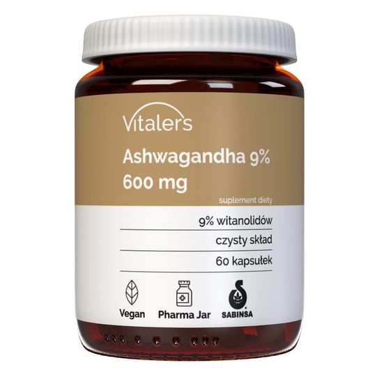 Vitaler's Ashwagandha 9% 600 mg - Suplement diety, 60 kaps. Vitaler's