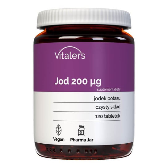 Vitaler's, Jod 200 mcg, Suplement diety, 120 tabl. Vitaler's